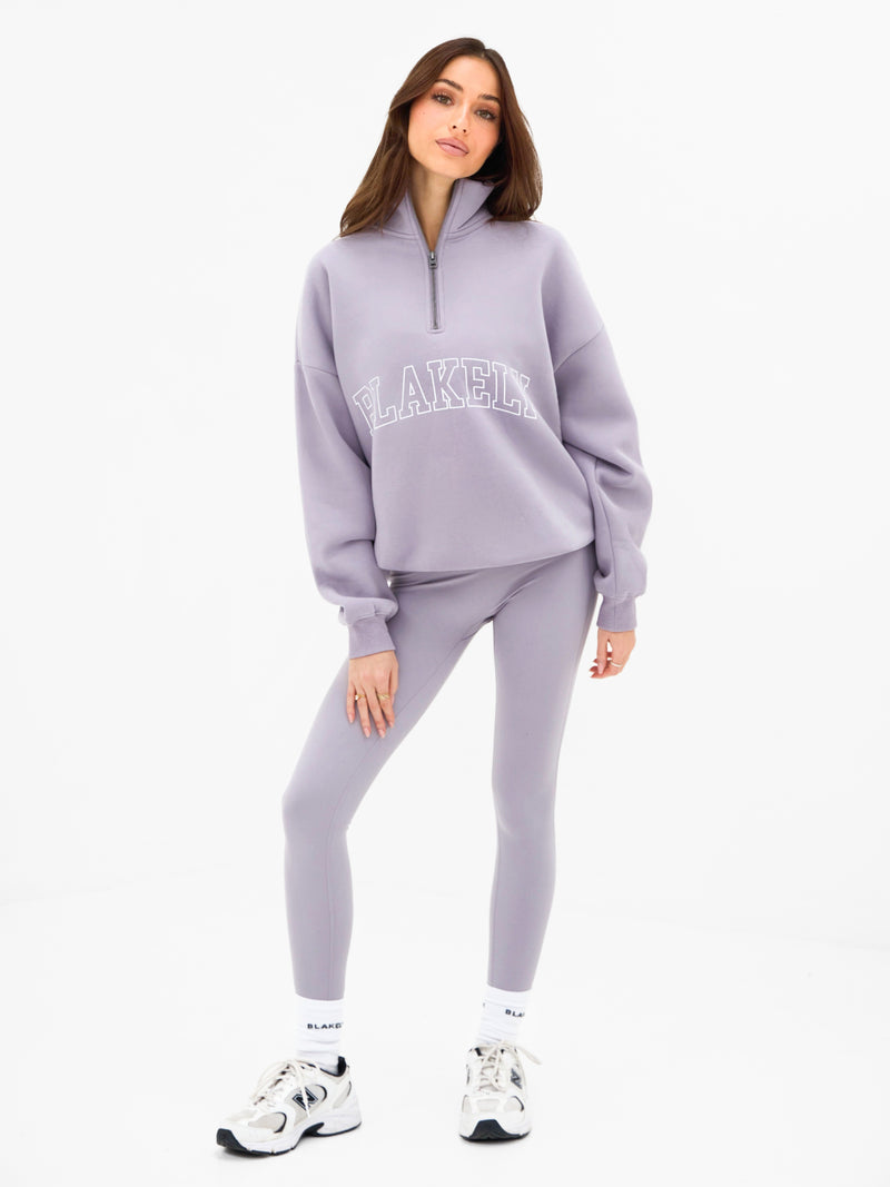 Outline Varsity 1/4 Zip Jumper - Gewassen lila