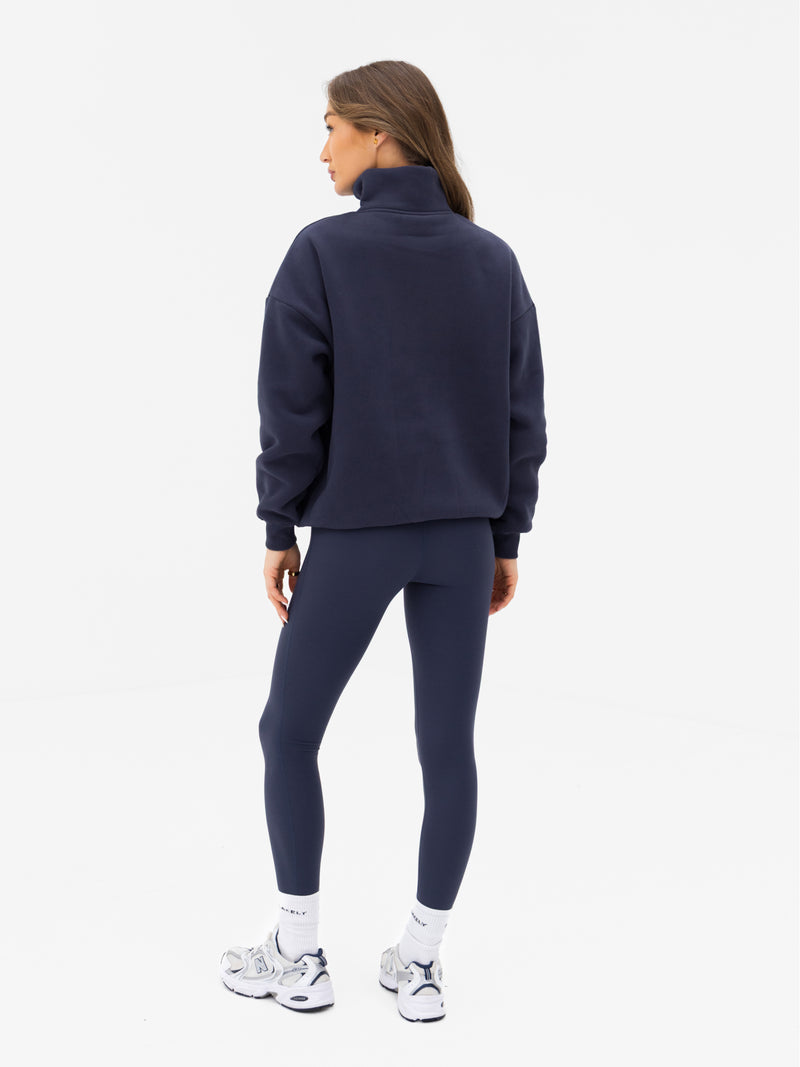 Outline Varsity 1/4 Zip Jumper - Echte marine