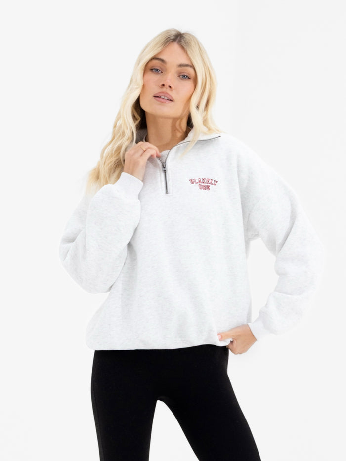 Alexis 1/4 Zip Jumper - Marl White