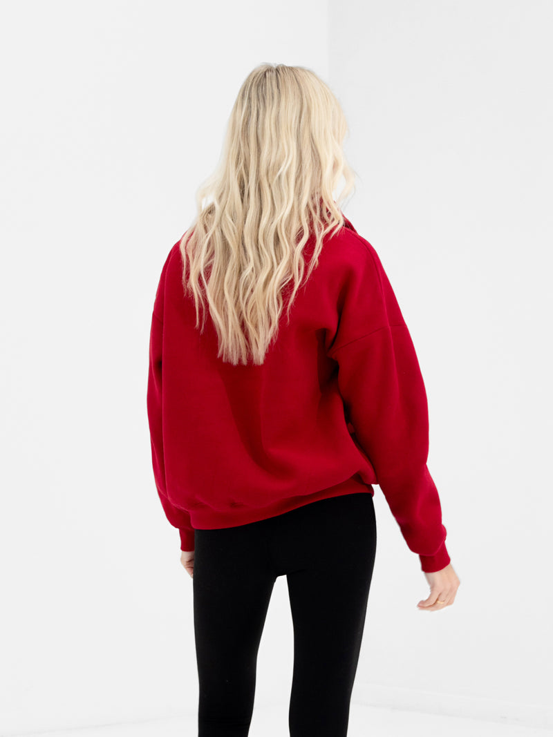 Alexis 1/4 Zip Jumper - Cherry Red