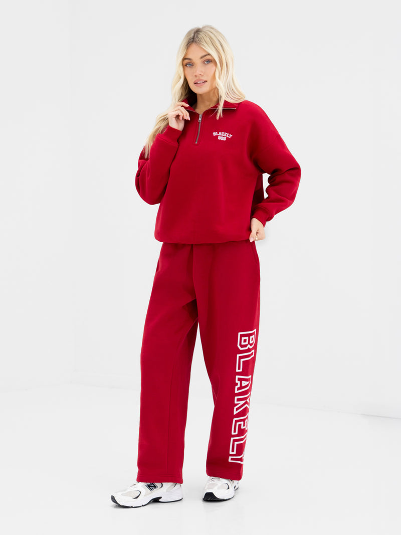 Alexis 1/4 Zip Jumper - Cherry Red