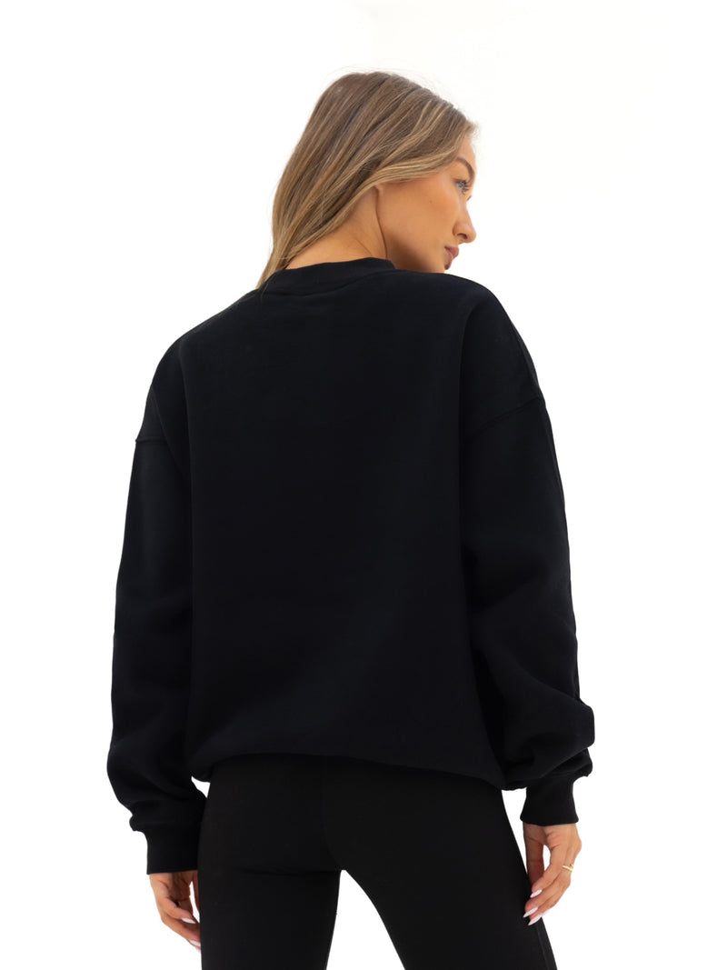 Offset Oversized Jumper - Black