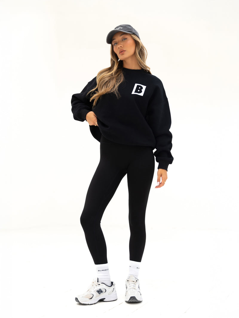 Offset Oversized Jumper - Black