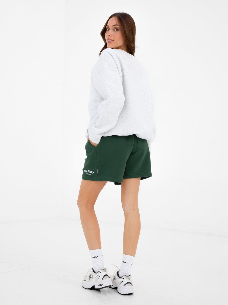 Varsity Oversized Jumper - Mergelweiß & Dunkelgrün