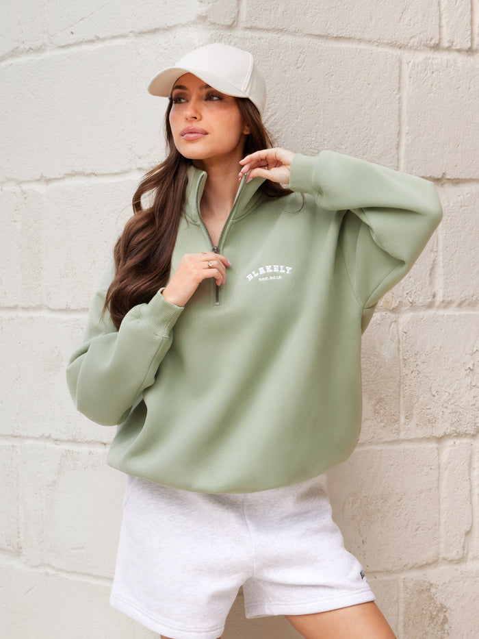 Heritage 1/4 Zip Jumper - Lichtgroen
