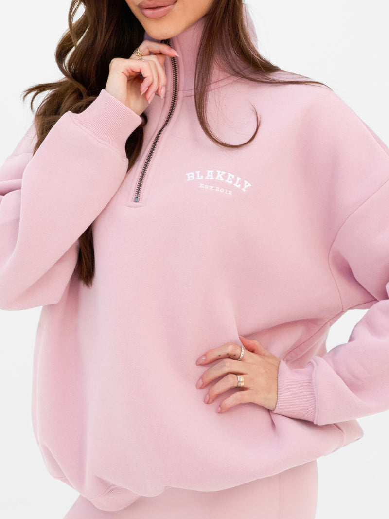 Heritage 1/4 Zip Jumper - Vintage roze