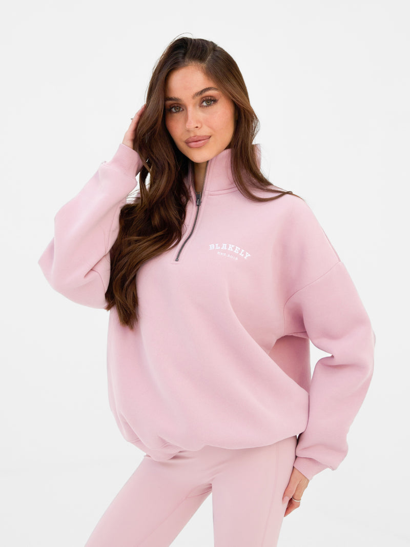 Heritage 1/4 Zip Jumper - Vintage roze