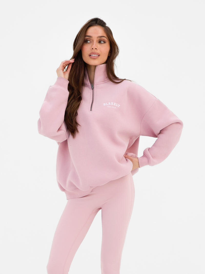 Heritage 1/4 Zip Jumper - Vintage roze
