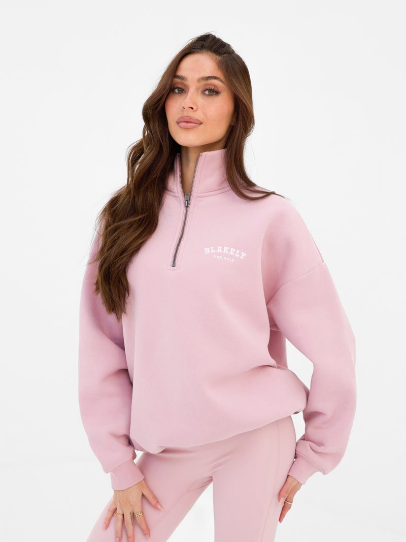 Heritage 1/4 Zip Jumper - Vintage roze