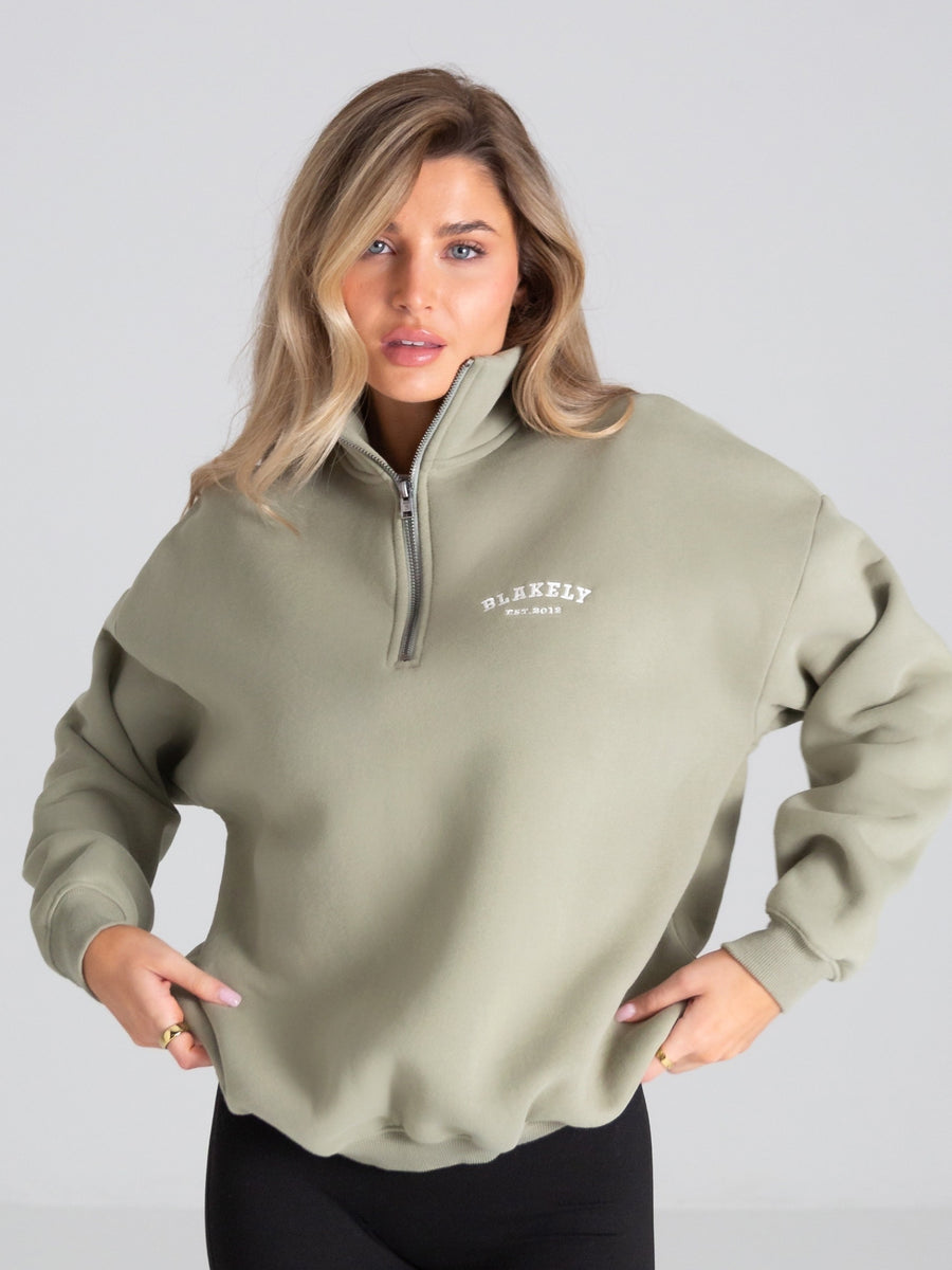 Heritage 1/4 Zip Jumper - Olive