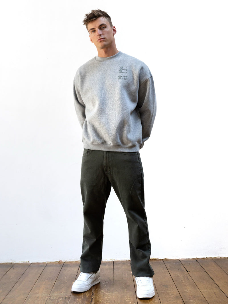 Apex City Relaxed Jumper - Marl Grey