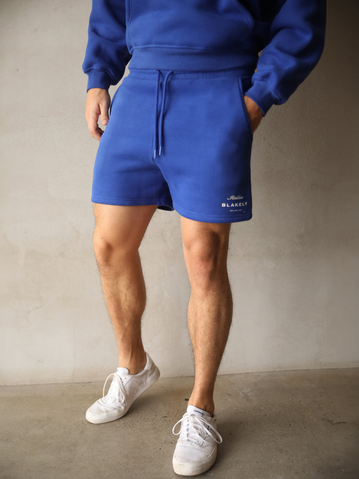 Italia Relaxed Jogger Shorts - Cobalt Blue