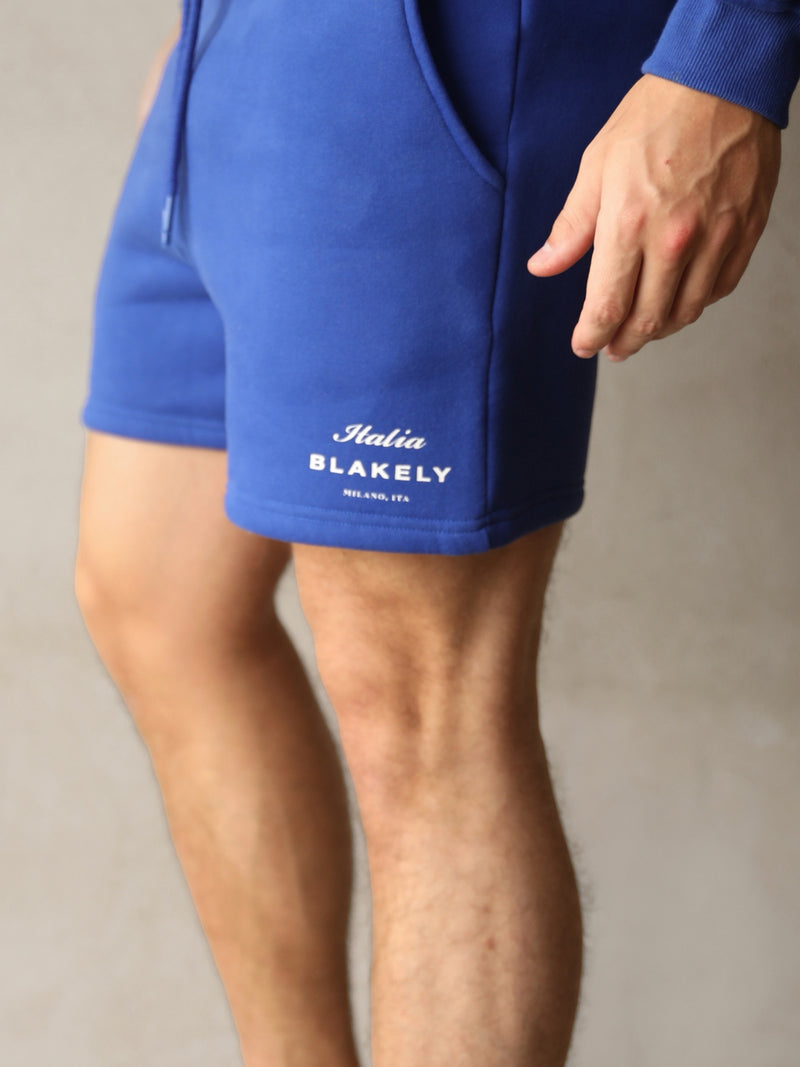 Italia Relaxed Jogger Shorts - Cobalt Blue