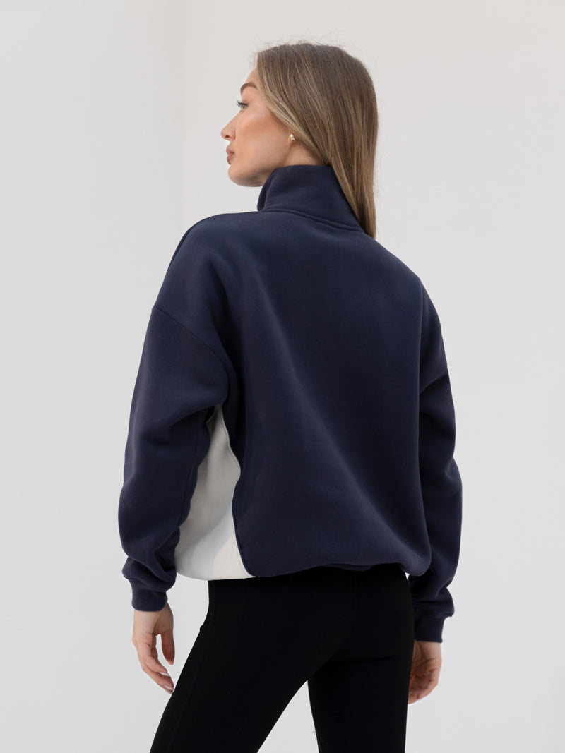 Panel 1/4 Zip Jumper - True Navy