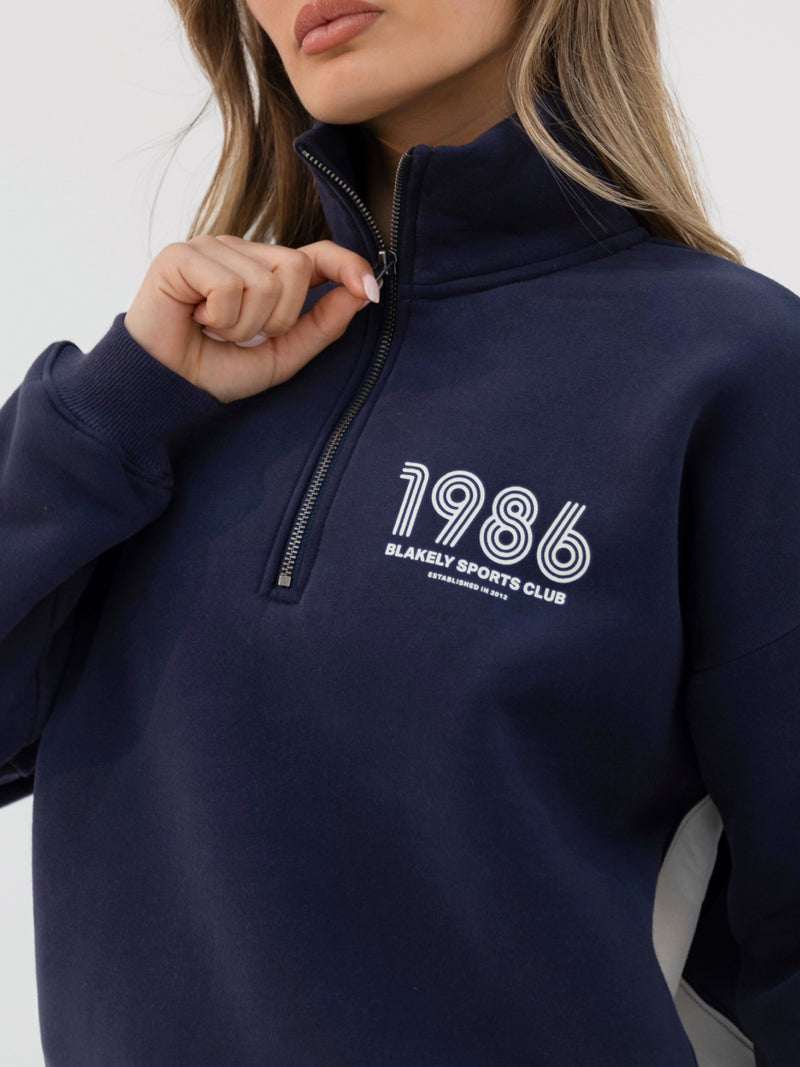 Panel 1/4 Zip Jumper - True Navy