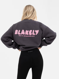 Cloud Print Oversized Jumper - Graphite