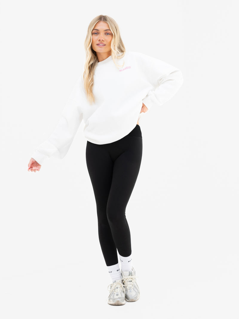 Cloud Print Oversized Jumper - Cremeweiß & Puderrosa