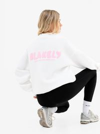 Cloud Print Oversized Jumper - Cremeweiß & Puderrosa