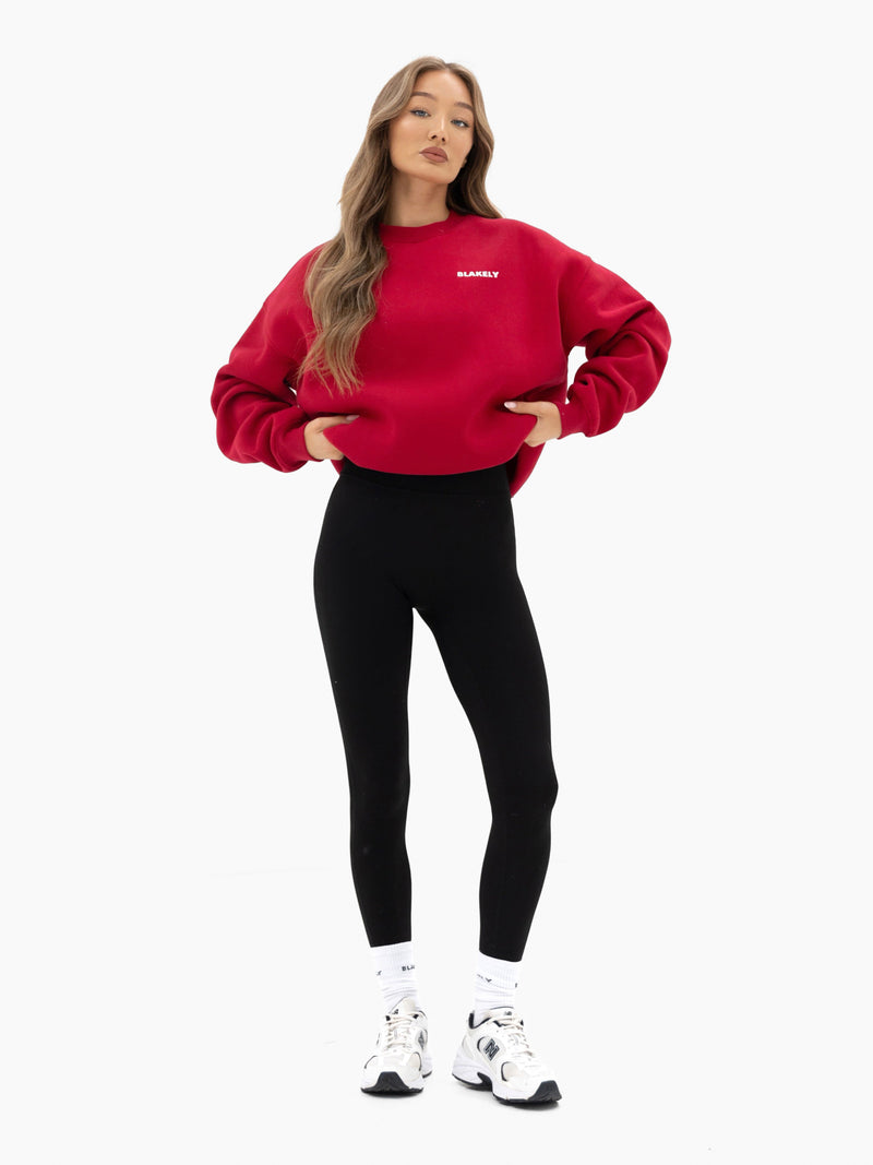 Sloane Ski Oversized Jumper - Cherry Red