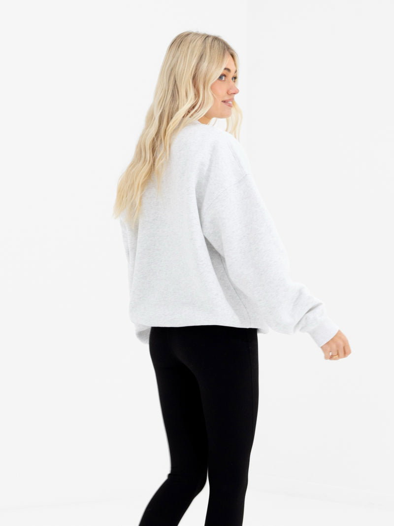 Alexis Oversized Jumper - Marl White
