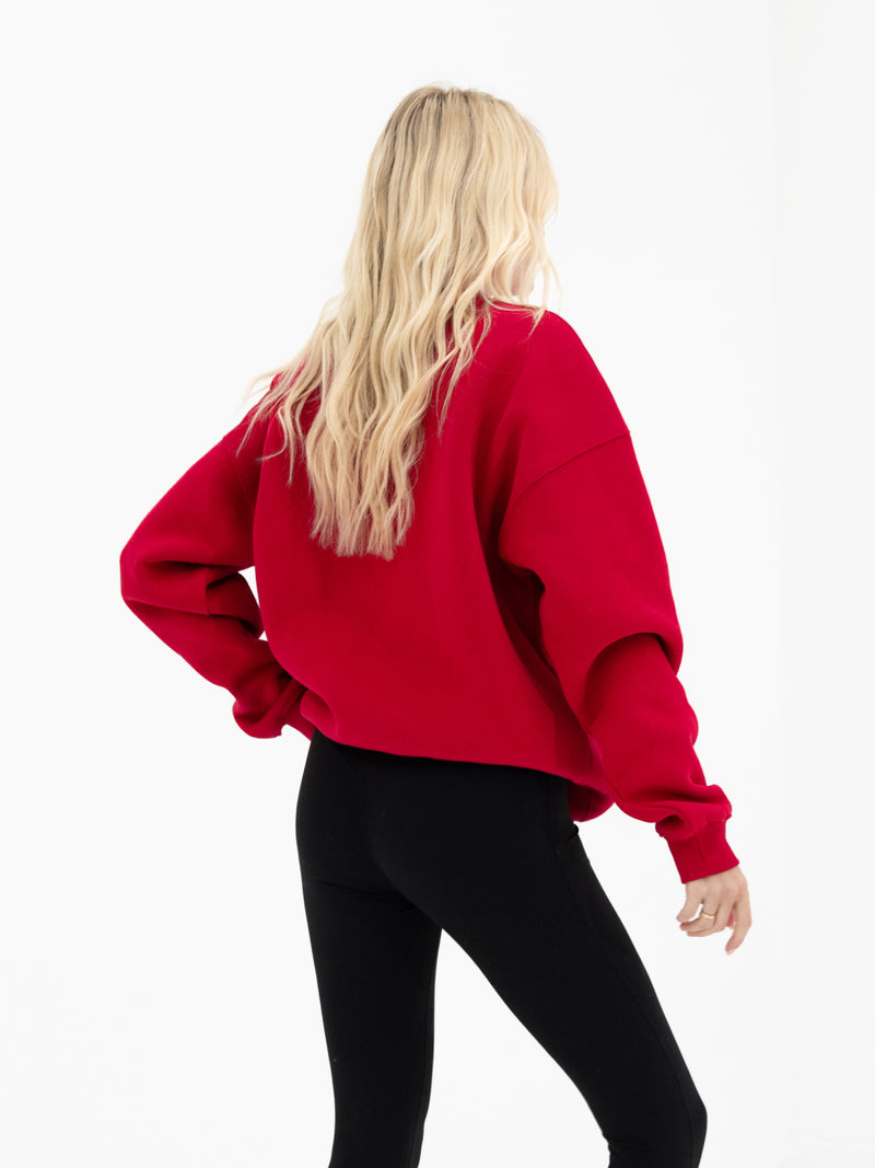 Alexis Oversized Jumper - Cherry Red