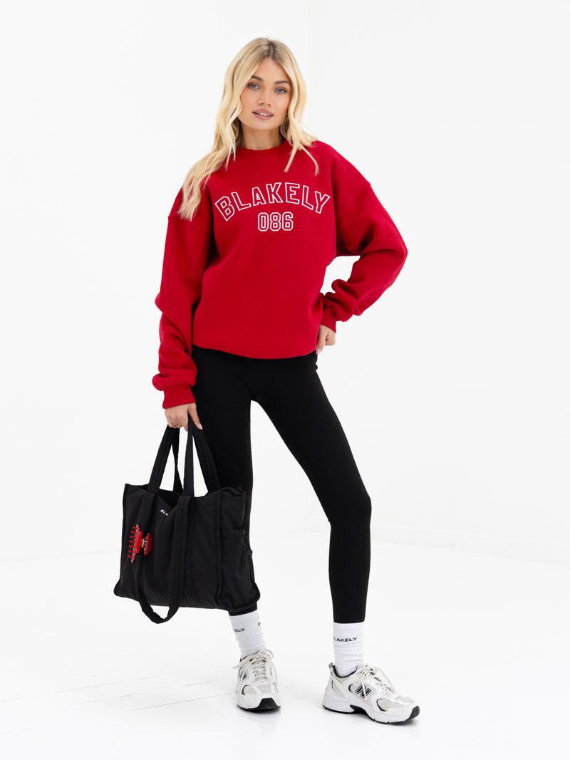 Alexis Oversized Jumper - Cherry Red