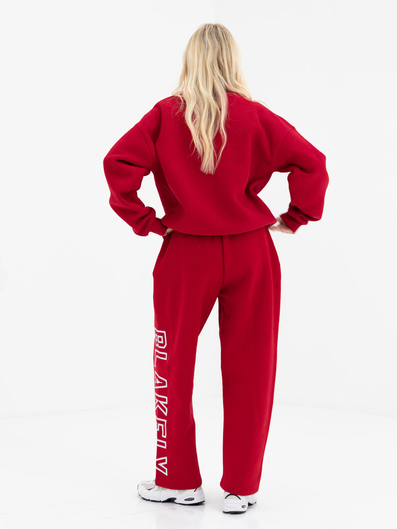 Alexis Oversized Jumper - Cherry Red