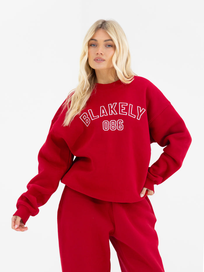 Alexis Oversized Jumper - Cherry Red