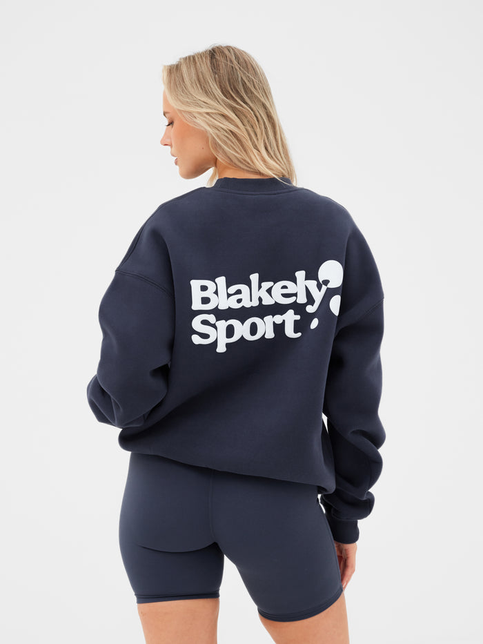 Motion Oversized Jumper - Echtes Marineblau