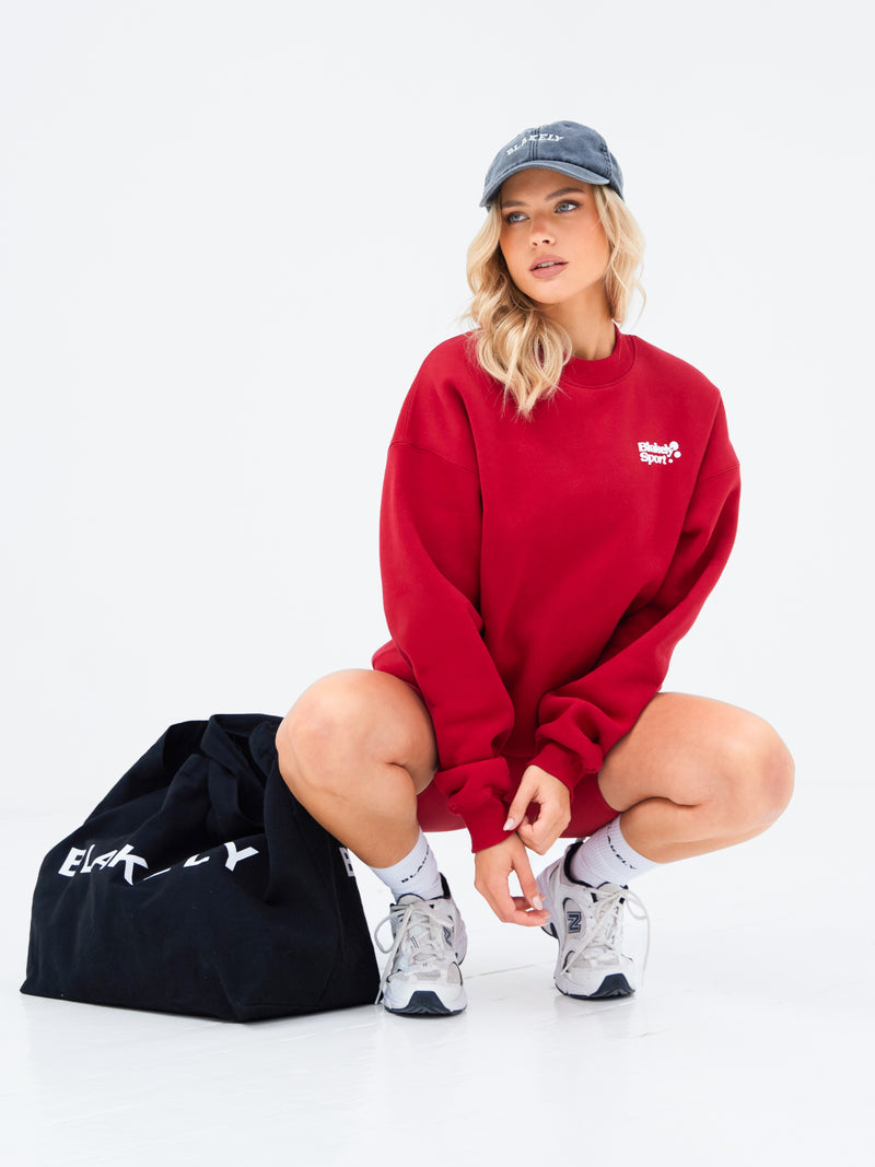 Motion Oversized Jumper - Kirschrot