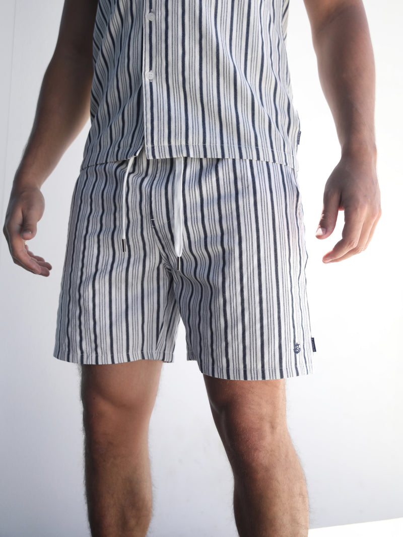 Assisi Stripe Shorts - Navy