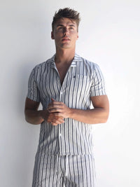 Assisi Stripe Shirt - Navy