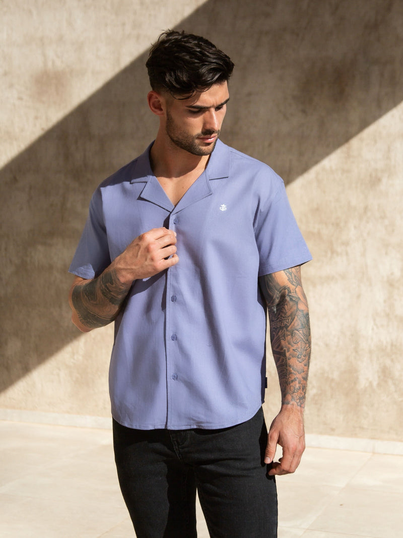 Nador Open Collared Shirt - Blue