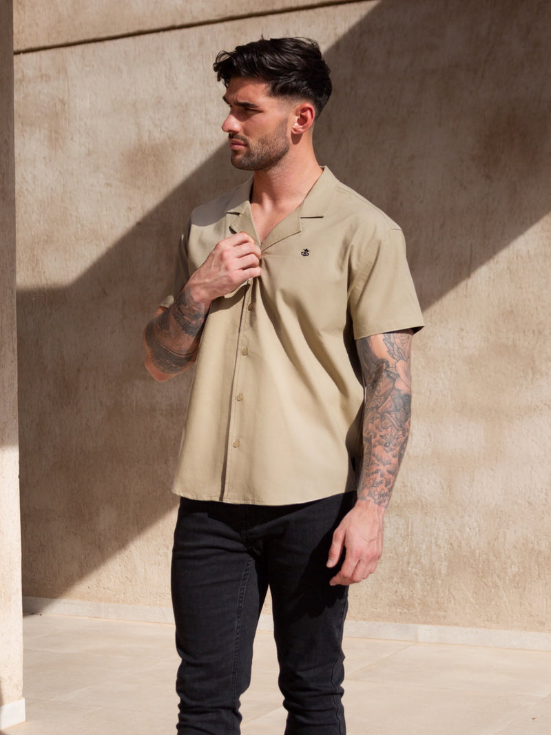 Nador Open Collared Shirt - Tan