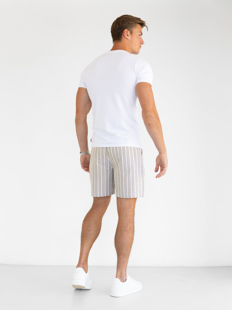 *NIET UITGEBRACHT* 2340 Gestreepte herenshorts - Kaki