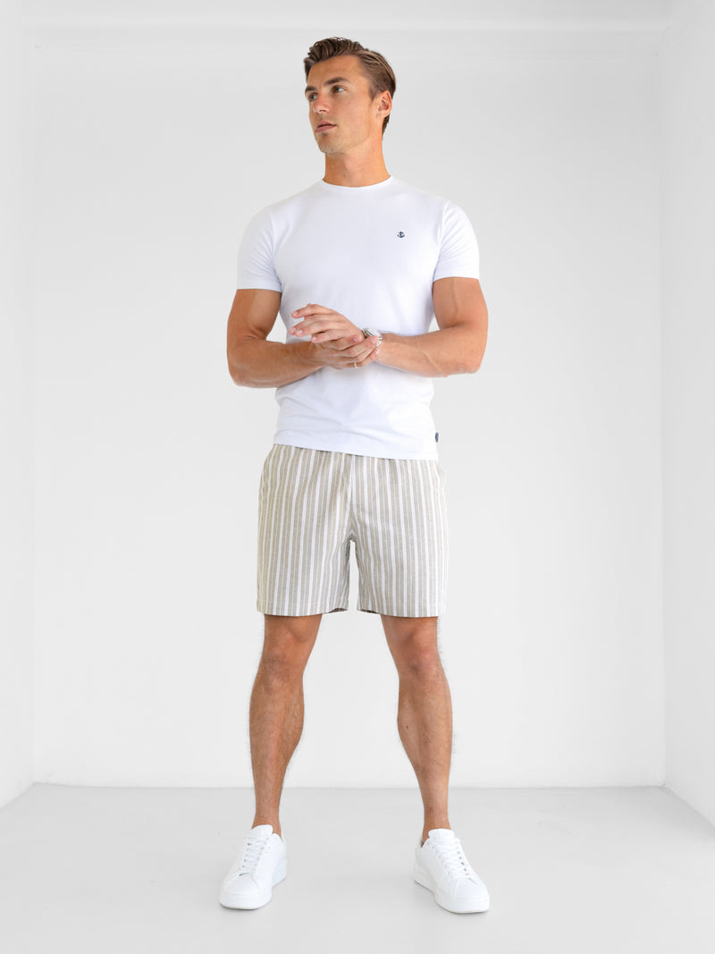 *NIET UITGEBRACHT* 2340 Gestreepte herenshorts - Kaki