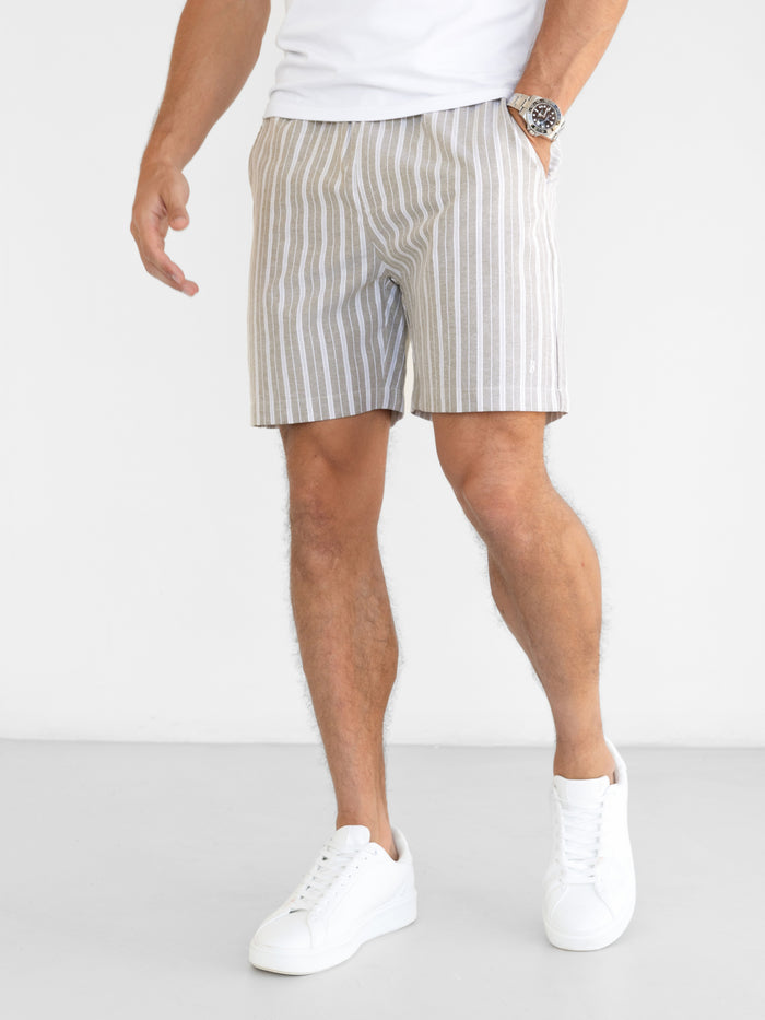 *NIET UITGEBRACHT* 2340 Gestreepte herenshorts - Kaki