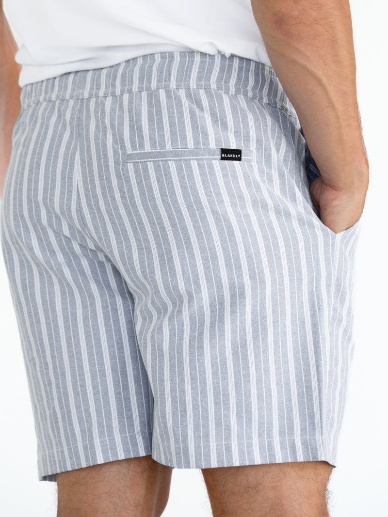 *NIET UITGEBRACHT* 2340 Gestreepte herenshorts - Marineblauw