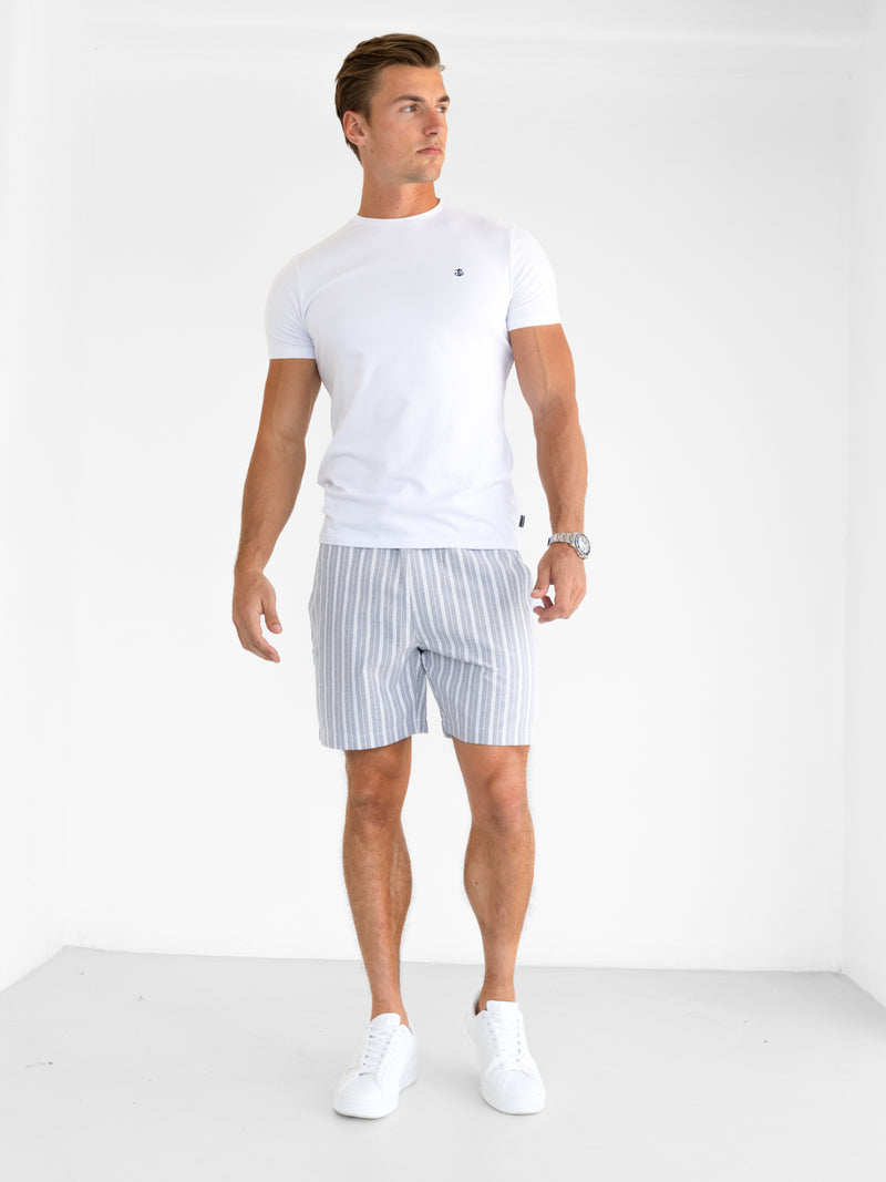 *NIET UITGEBRACHT* 2340 Gestreepte herenshorts - Marineblauw