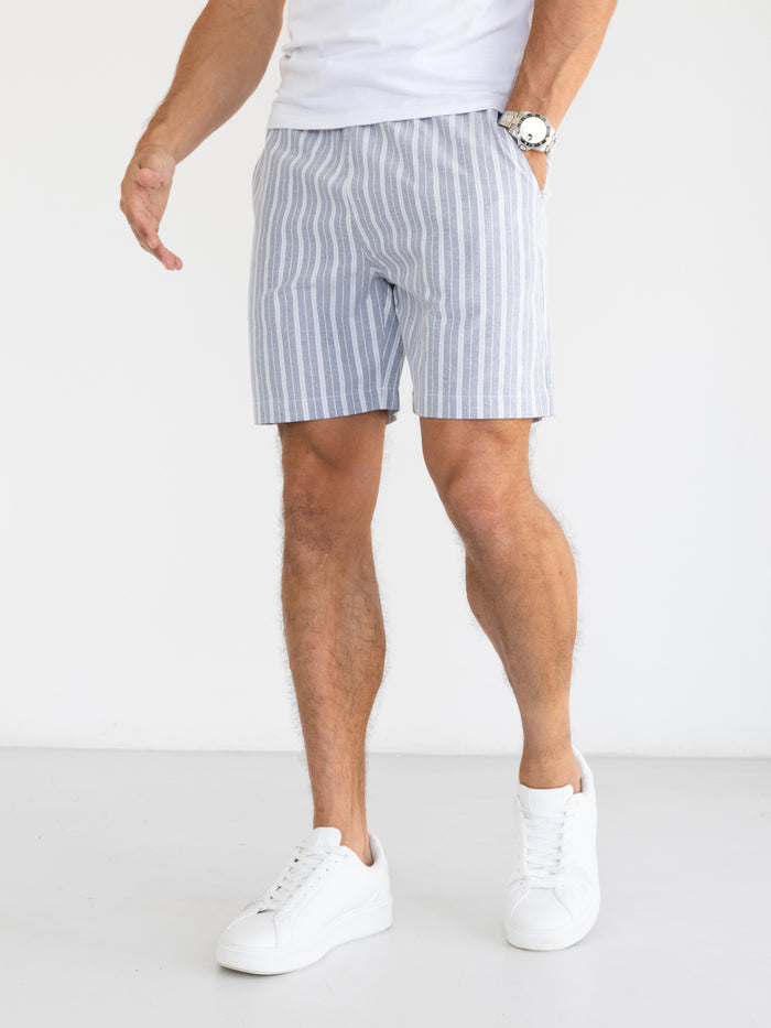 *NIET UITGEBRACHT* 2340 Gestreepte herenshorts - Marineblauw