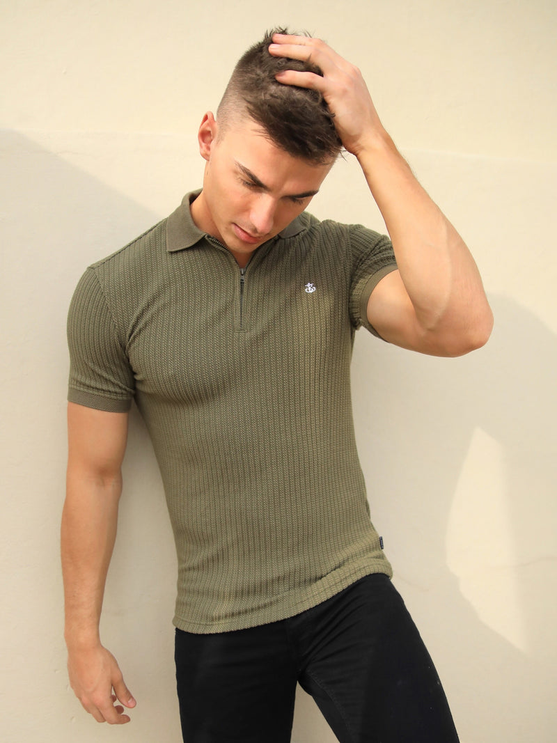 Anzi Textured Polo - Green