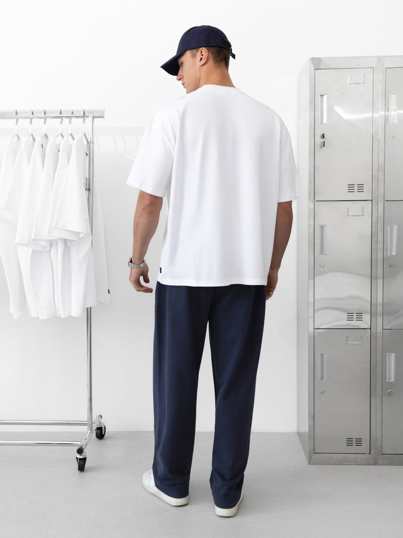 Varsity Unfitted T-Shirt - White & True Navy