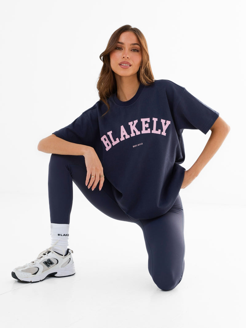 Varsity Oversized T-Shirt - Echte marine