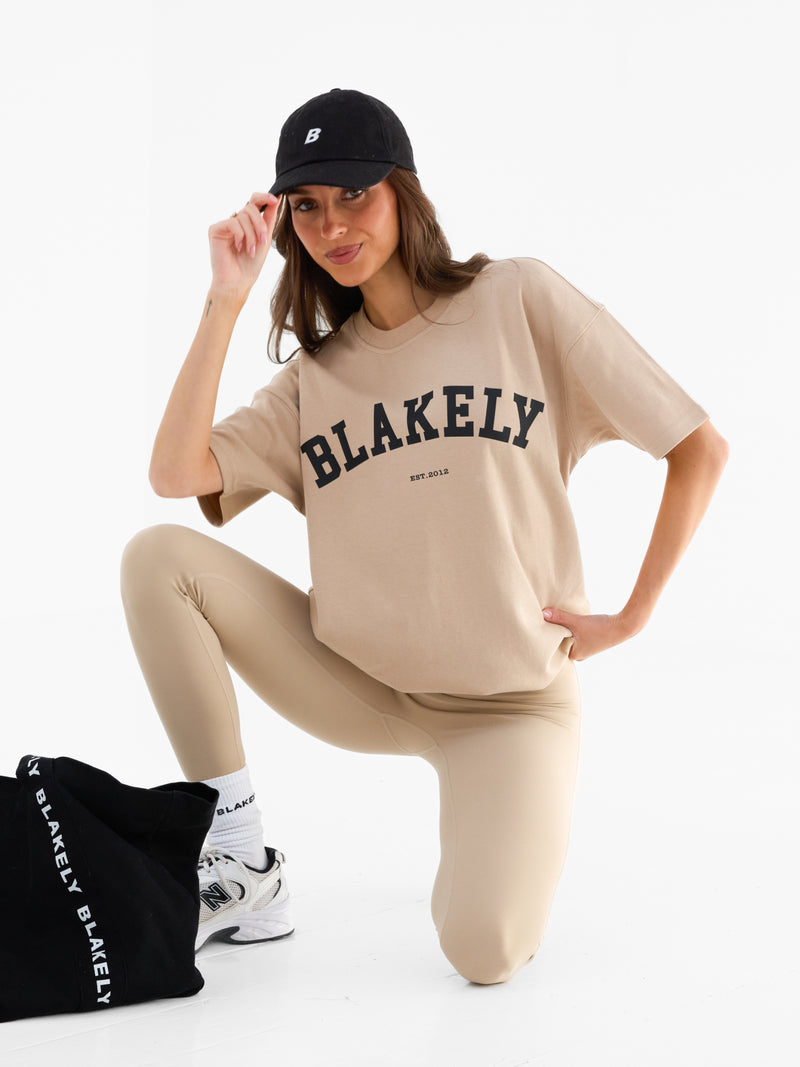 Varsity Oversized T-Shirt - Bräunen