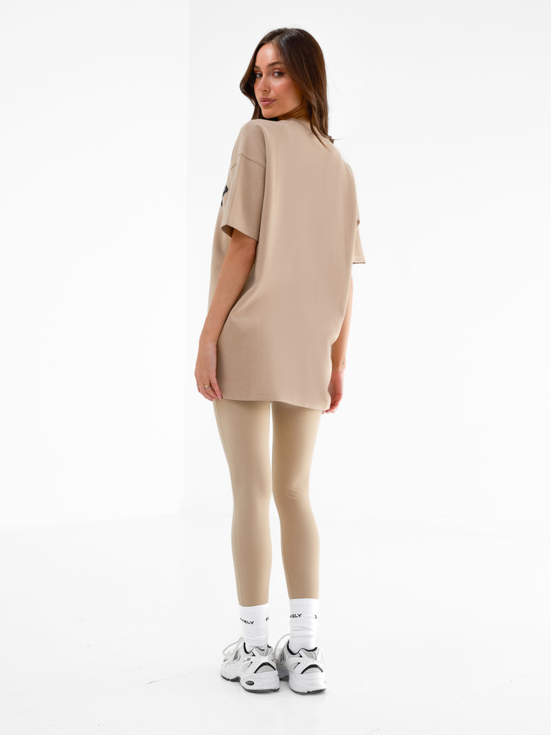 Varsity Oversized T-Shirt - Bräunen