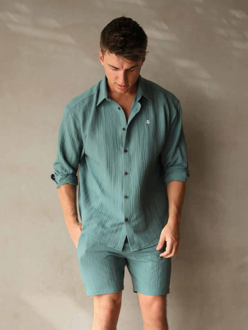 Salvatore Long Sleeve Shirt - Teal