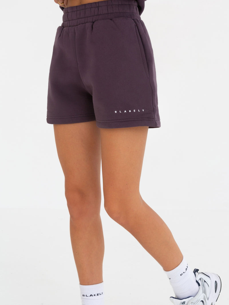 Isabel Jogger Shorts - Plum