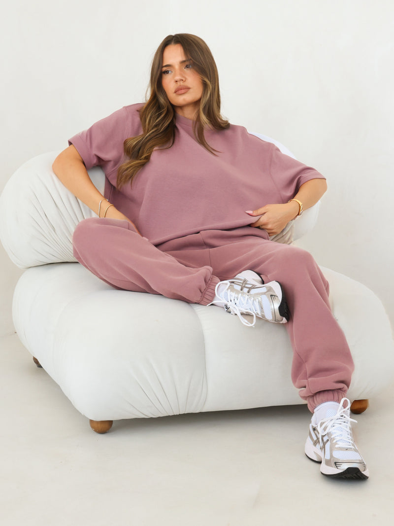 Blakely Basic Boxy Oversized T-Shirt - Dusty Pink