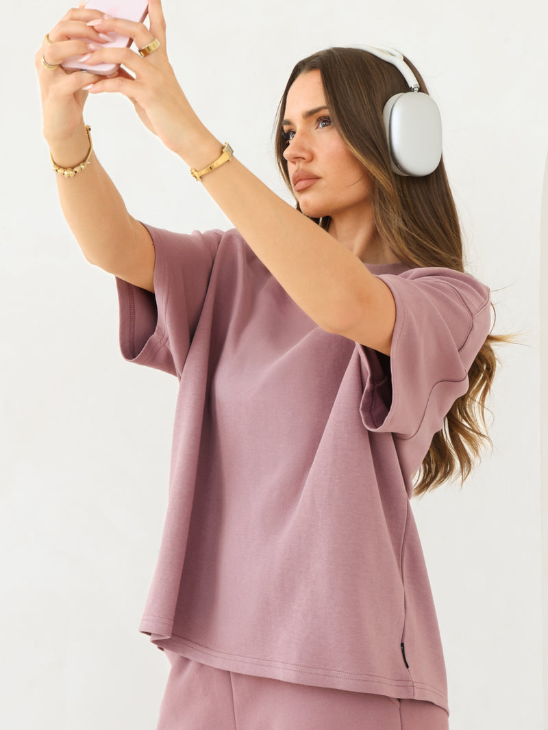 Blakely Basic Boxy Oversized T-Shirt - Dusty Pink