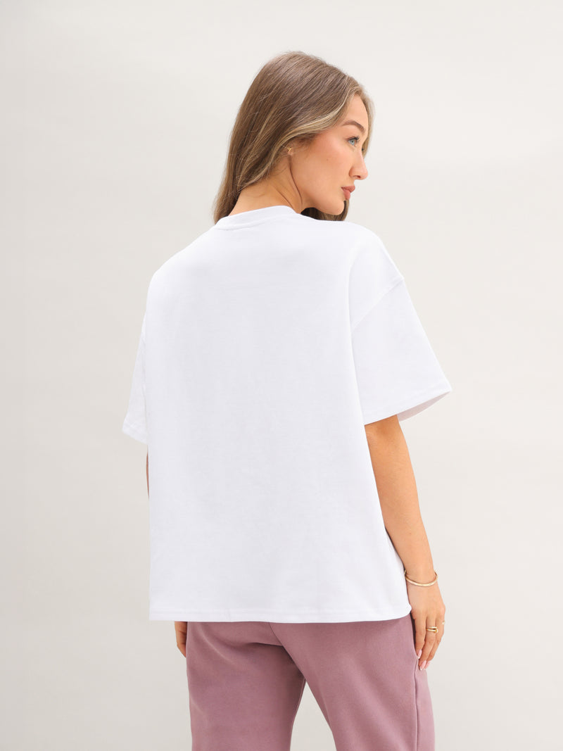 Blakely Basic Boxy Oversized T-Shirt - White
